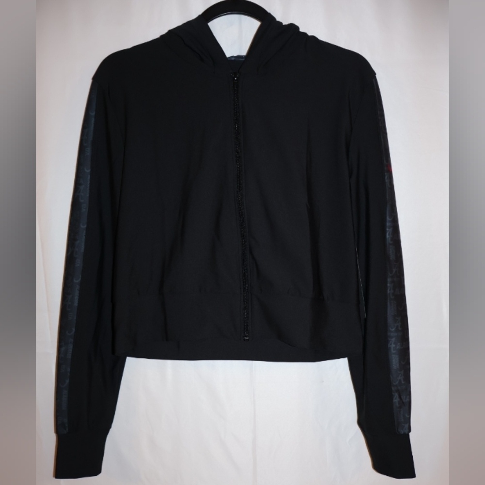 Alabama Crimson Tide Black Cropped Hoodie w/Insignia Sleeves & Hood. Medium. NWT